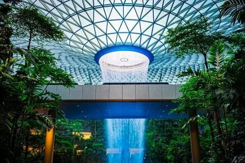 Jewel Changi Rain Vortex Indoor Waterfall